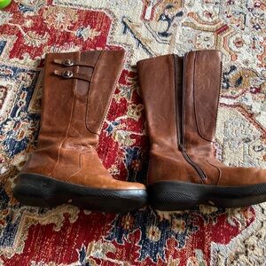 Keen Baby Bern Tall Zip Buckle Brown Leather Riding Boots Size 8.5